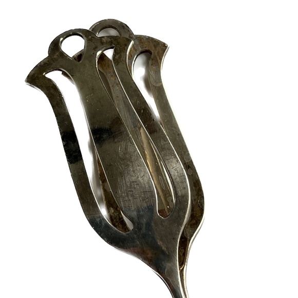 Vintage Tongs Pastry Dessert Salad All Purpose Shefield England EPNS A1 8" Long - Picture 7 of 8